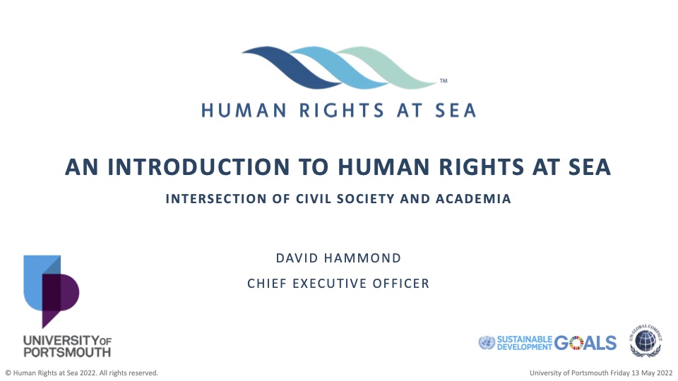 AN INTRODUCTION TO HUMAN RIGHTS AT SEA INTERSECTION OF CIVIL SOCIETY AND ACADEMIA