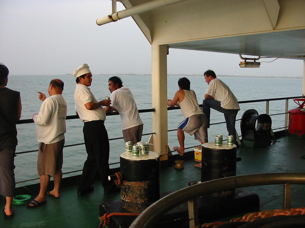 Seafarers looking out at sea